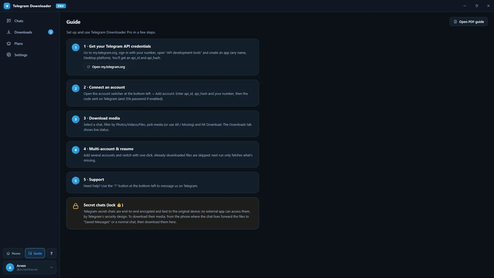 A built-in guide, because step one needs explaining.